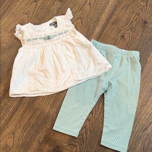 GAP Baby White and Green Outfit